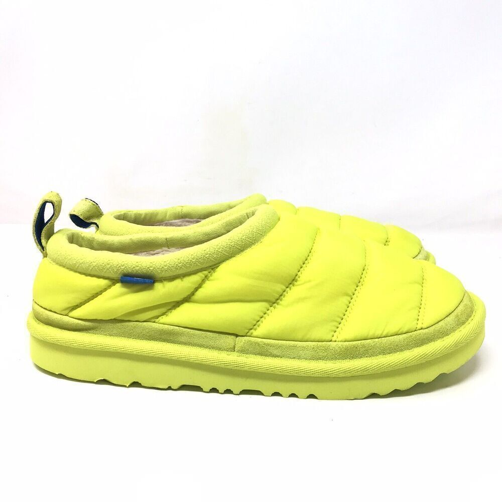 UGG Womens Tasman LTA Canary Polyester Puff Slippers Shoes Neon Yellow Size 6